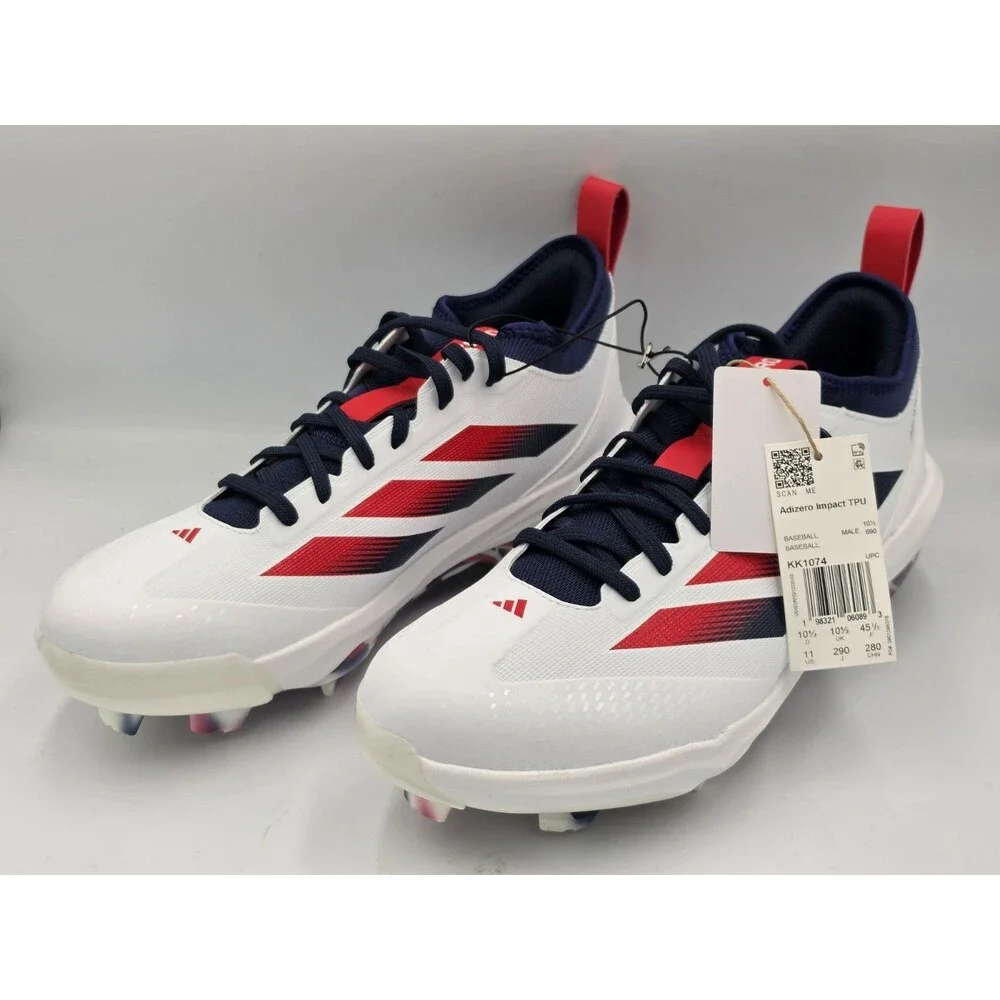 adidas Adizero Impact TPU 2.0 USA Baseball Cleats Red White Blue Men's Size 11